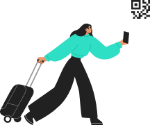 Traveler showing their e-ticket on their mobile phone