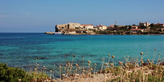 Vista dell'isola di Pianosa, arcipelago toscano, Italia