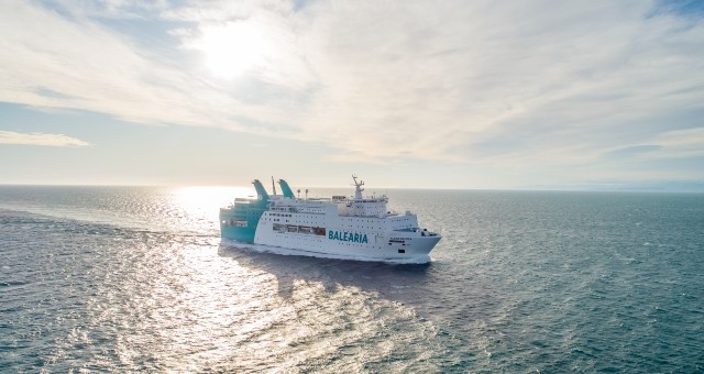 Baleària ferry traveling in the Mediterranean Sea