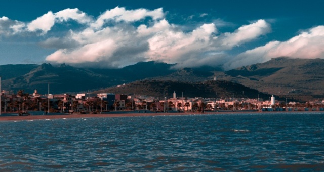 Mountains over the port town of Nador in Morocco