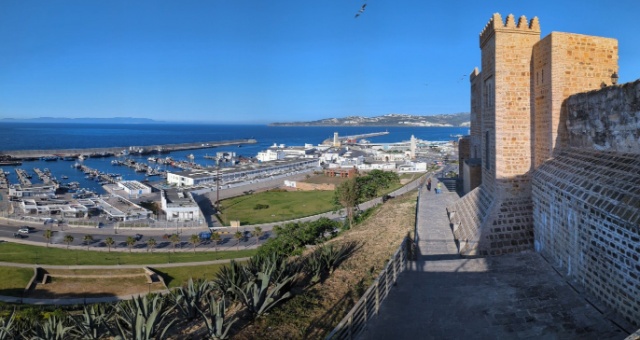 View to the port from York castle in Tangier, Morocco