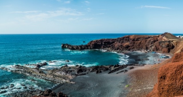 The bay of Golfo in Lanzarote, Canary Islands, Spain