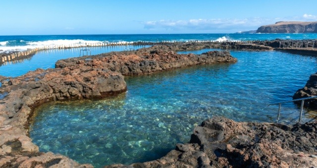 Las Salinas natural pools in Gran Canaria, Canary Islands, Spain