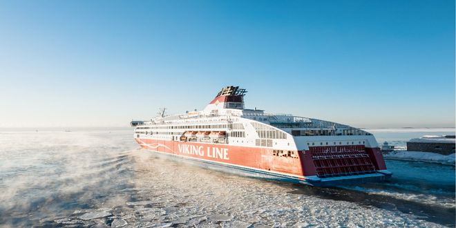 The Viking Line ferry traveling between Tallinn and Helsinki