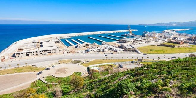 The  bustling port of Tangier Ville in Morocco