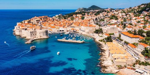 Aerial view of Lovrijenac Fortress and its promontory in Dubrovnik, Croatia