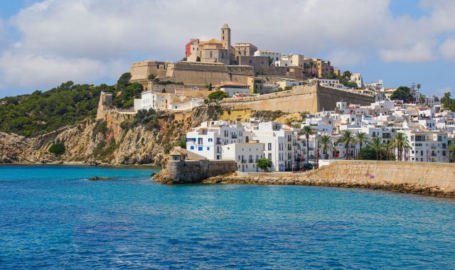 View of Castle of Eivissa in Dalt Vila, Ibiza, Balearic Islands, Spain