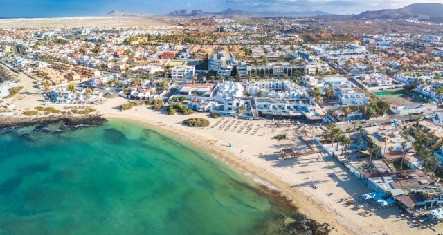Corralejo town and beach in Fuerteventura, Canary Islands, Spain