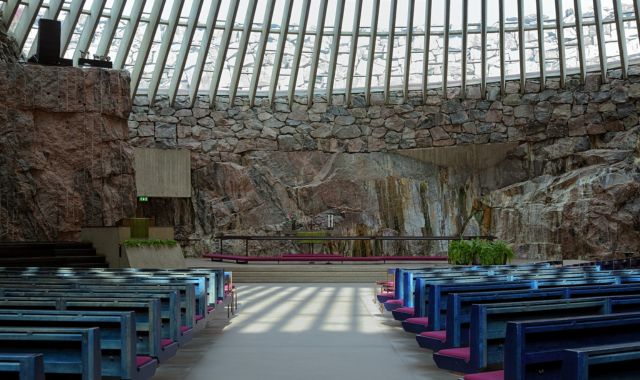 The interior of Temppeliaukio Church (known also as Rock Church)